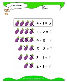 Çıkarma İşlemi Çalışma Sayfaları